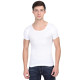 CRYSTAL VEST (3 Pcs) Men's Sleeveless Cotton White Rib Vest- U Shape Neck