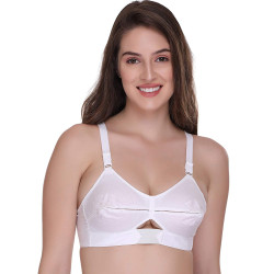 SONA Moving Elastic Strap Full Coverage Cotton Bra (White) Pack of 2